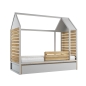 Preview: Hausbett NEW YORK 90x200 mit Schubladen in Hellgrau für Kinderzimmer | www.kids-ambiente.com